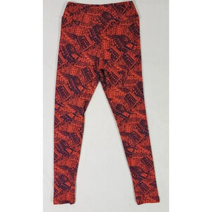 LuLaRoe Legging TWEEN Size Red Yellow Black Geometric NWOT